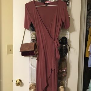 Wrap dress plum color